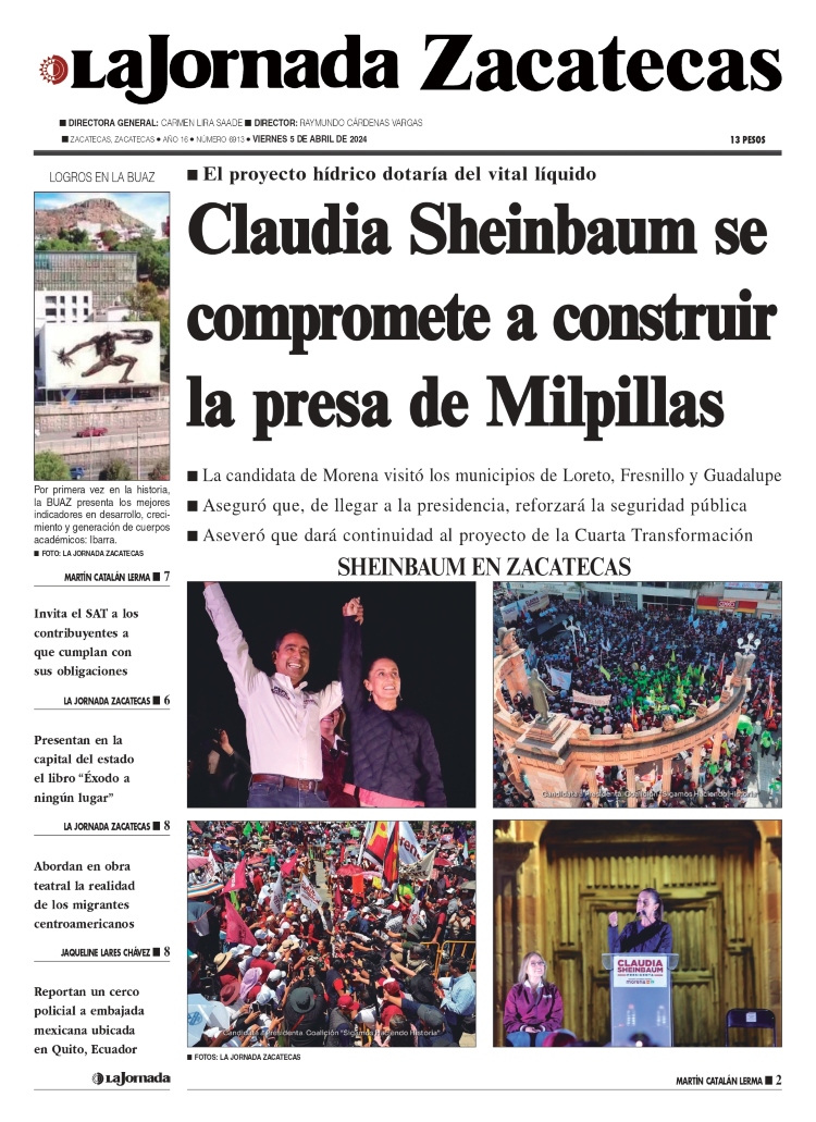 05 de Abril de 2024 – Claudia Sheinbaum se compromete a construir la presa de Milpillas