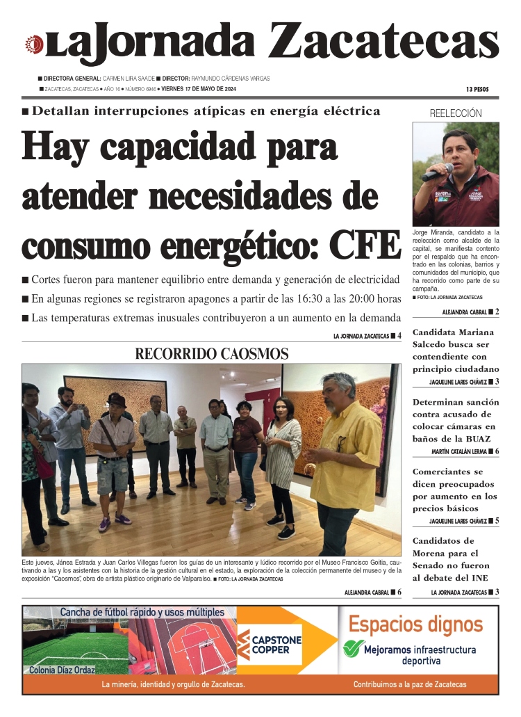 17 de Mayo de 2024 – Hay capacidad para atender necesidades de consumo energético: CFE