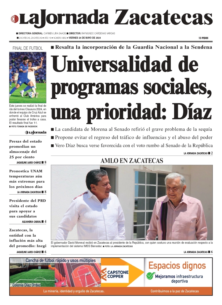 24 de Mayo de 2024 – Universalidad de programas sociales, una prioridad: Díaz