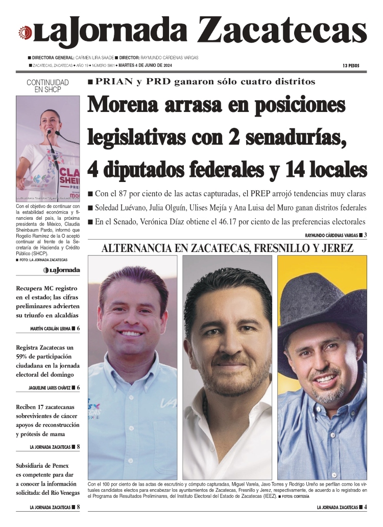 04 de Junio de 2024 – Morena arrasa en posiciones legislativas con 2 senadurías, 4 diputados federales y 14 locales