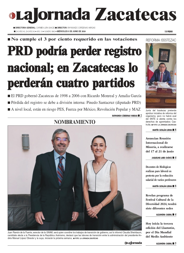 05 de Junio de 2024 – PRD podría perder registro nacional; en Zacatecas lo perderán cuatro partidos