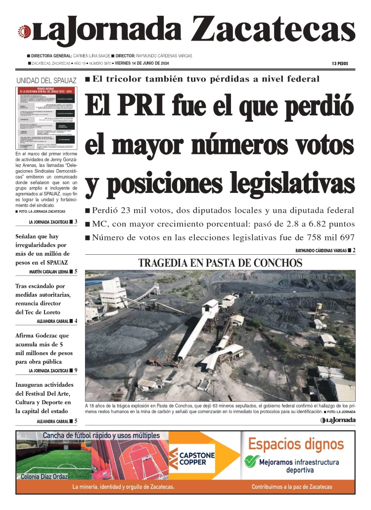14 de Junio de 2024 – El PRI fue el que perdió el mayor números votos y posiciones legislativas