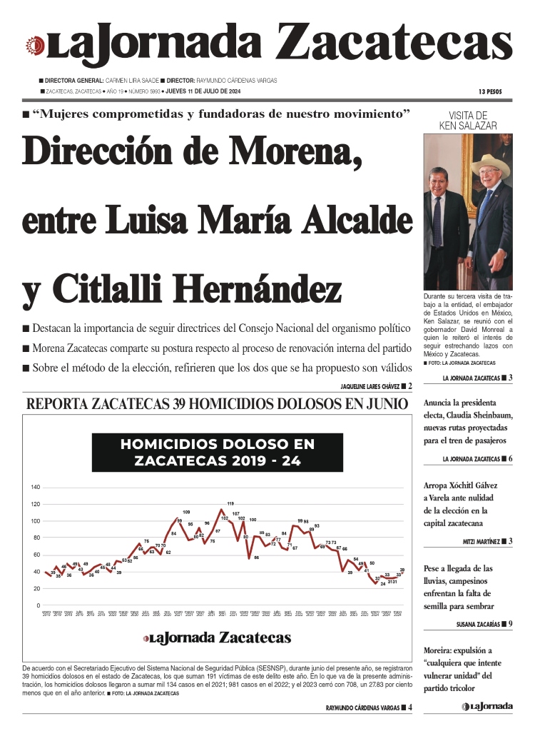 11 de Julio de 2024 – Dirección de Morena, entre Luisa María Alcalde y Citlalli Hernández