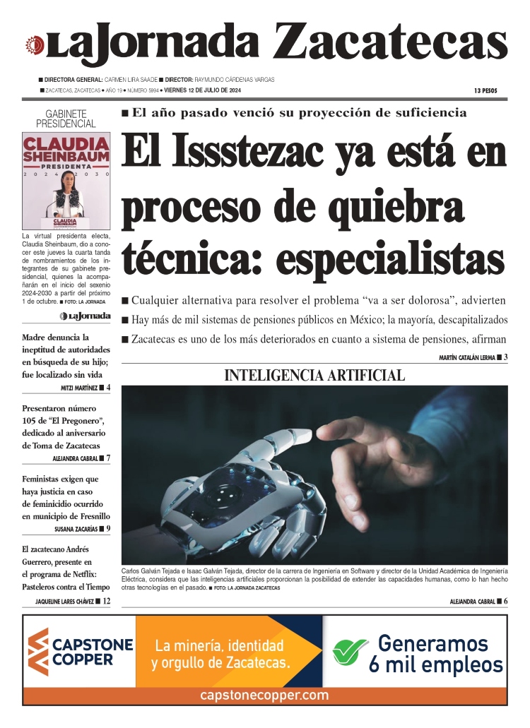 12 de Julio de 2024 – El Issstezac ya está en proceso de quiebra técnica: especialistas