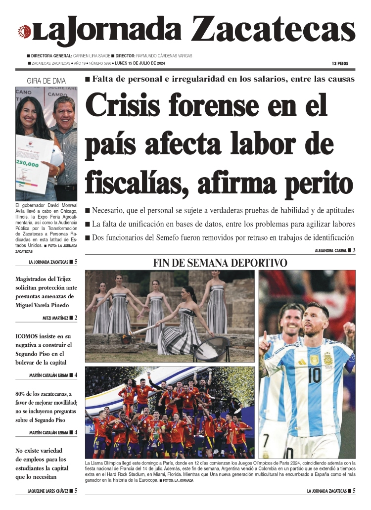 15 de Julio de 2024 – Crisis forense en el país afecta labor de fiscalías, afirma perito