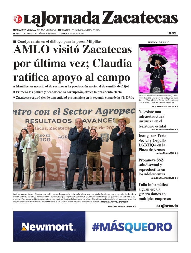 20 de Julio de 2024 – AMLO visitó Zacatecas por última vez; Claudia ratifica apoyo al campo