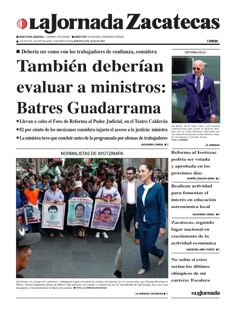 30 de Julio de 2024 – También deberían evaluar a ministros: Batres Guadarrama