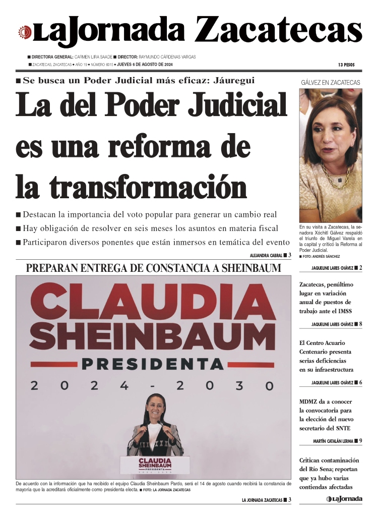 06 de Agosto de 2024 – La del Poder Judicial es una reforma de la transformación