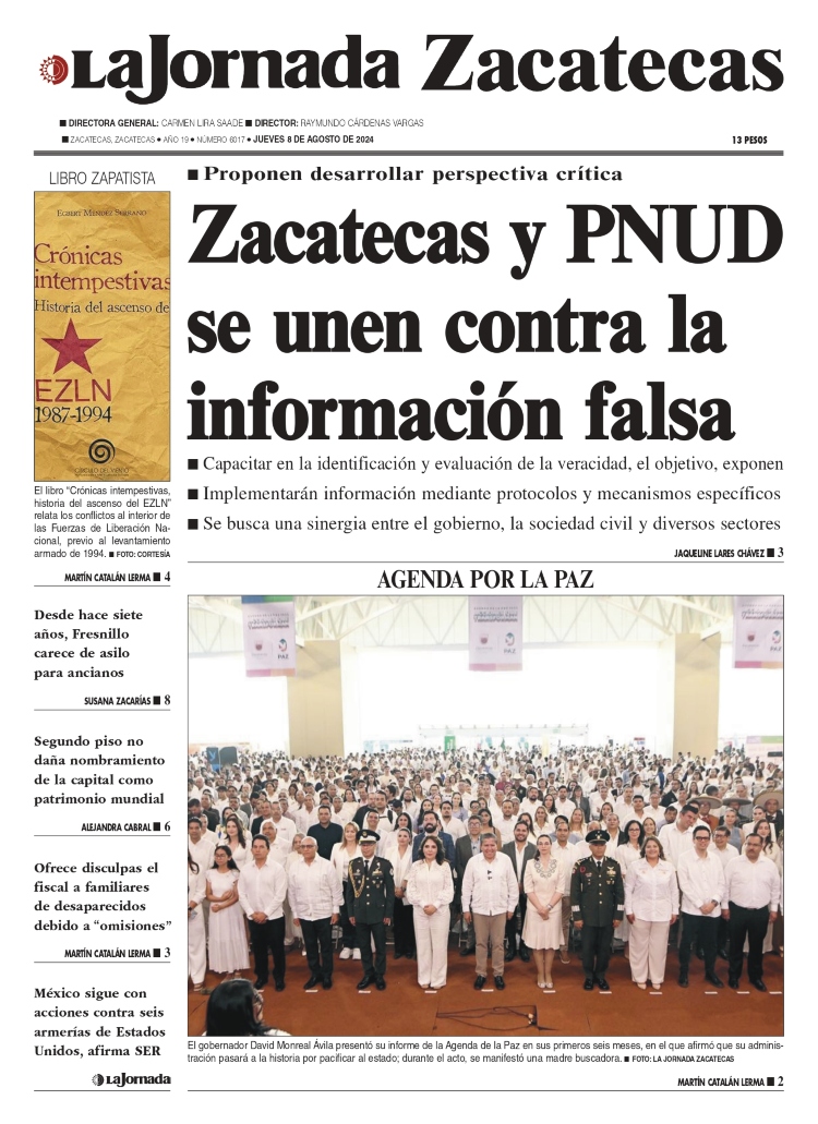 08 de Agosto de 2024 – Zacatecas y PNUD se unen contra la información falsa