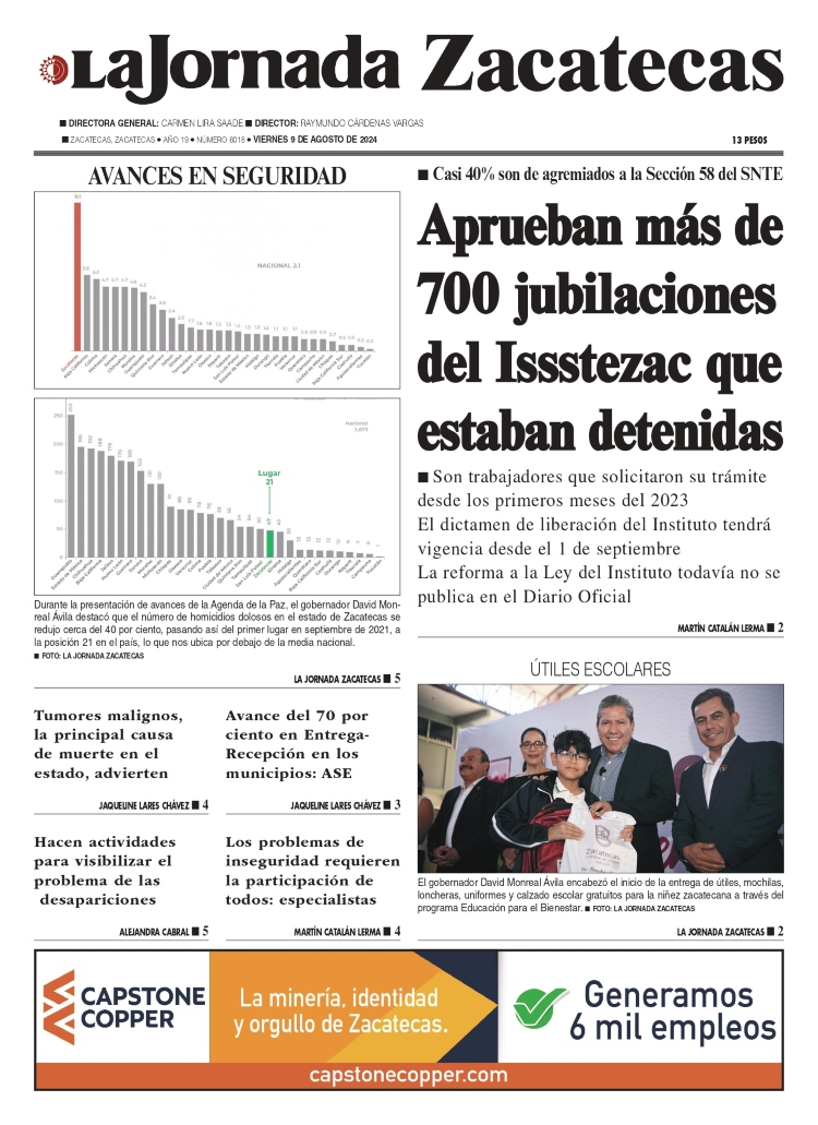 09 de Agosto de 2024 – Aprueban más de 700 jubilaciones del Issstezac que estaban detenidas