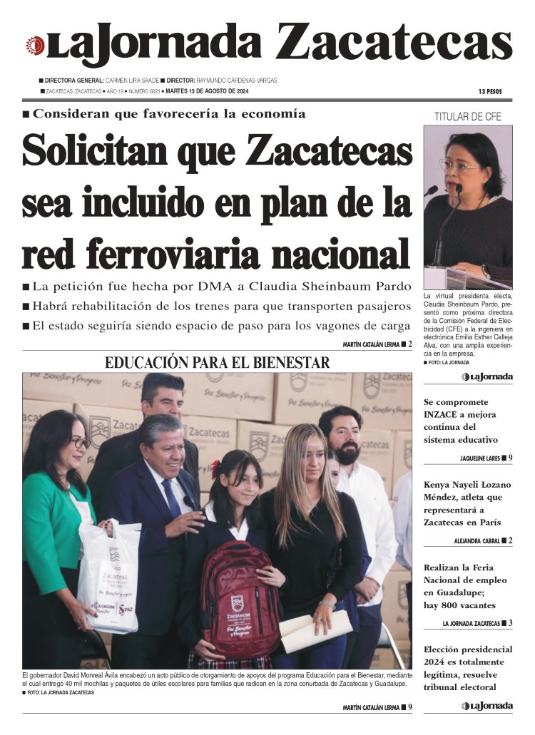 13 de Agosto de 2024 – Solicitan que Zacatecas sea incluido en plan de la red ferroviaria nacional