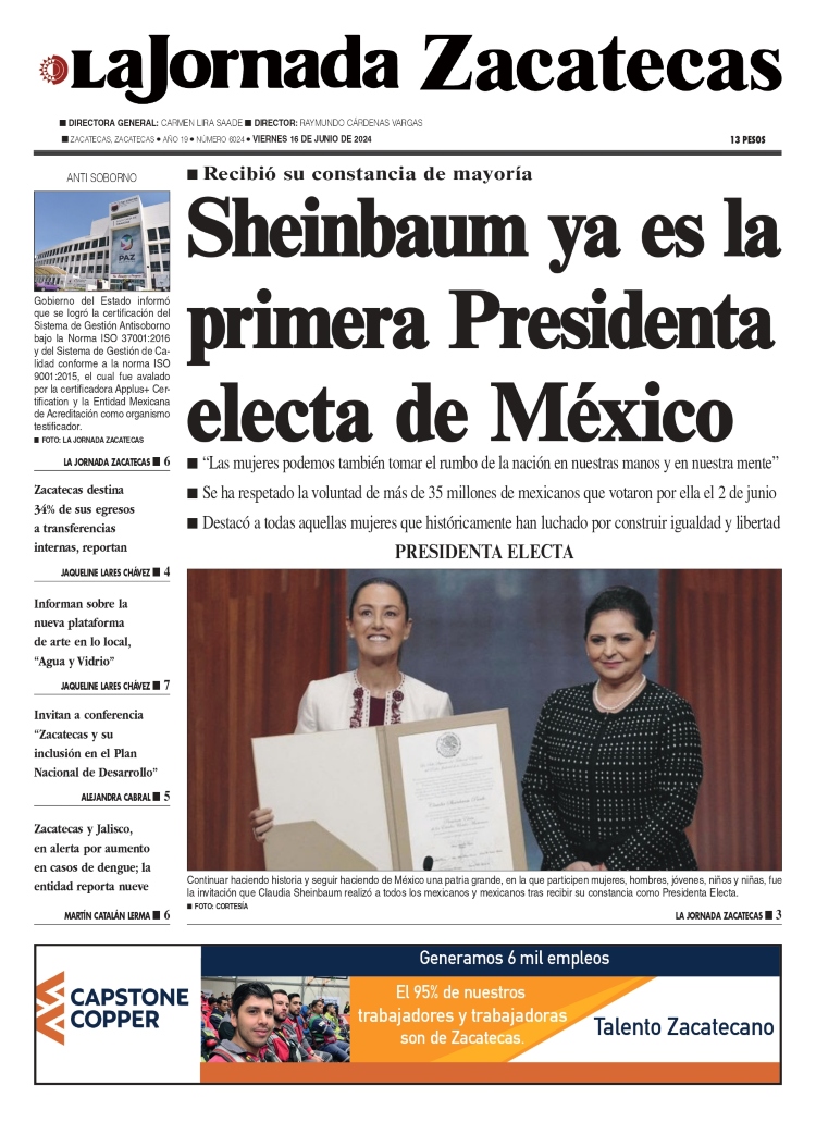 16 de Agosto de 2024 – Sheinbaum ya es la primera Presidenta electa de México