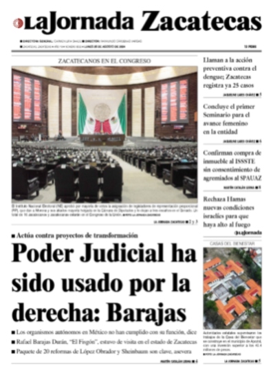 26 de Agosto de 2024 – Poder Judicial ha sido usado por la derecha: Barajas