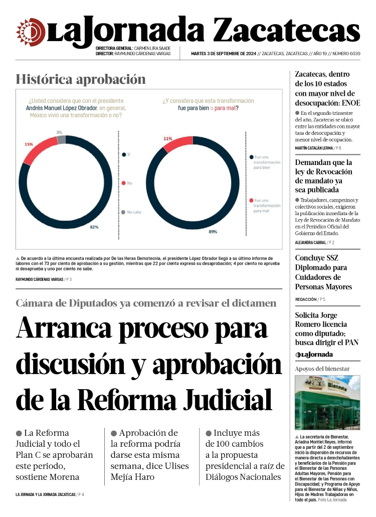 03 de Septiembre de 2024 – Arranca proceso para discusión y aprobación de la Reforma Judicial