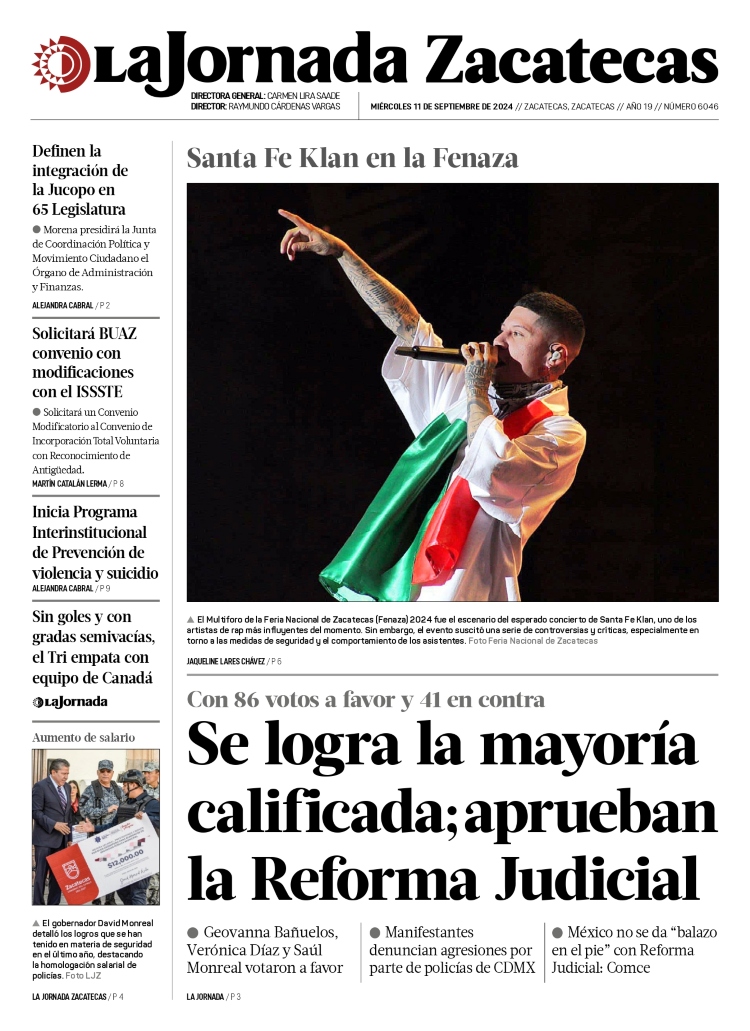 11 de Septiembre de 2024 – Se logra la mayoría calificada;aprueban la Reforma Judicial