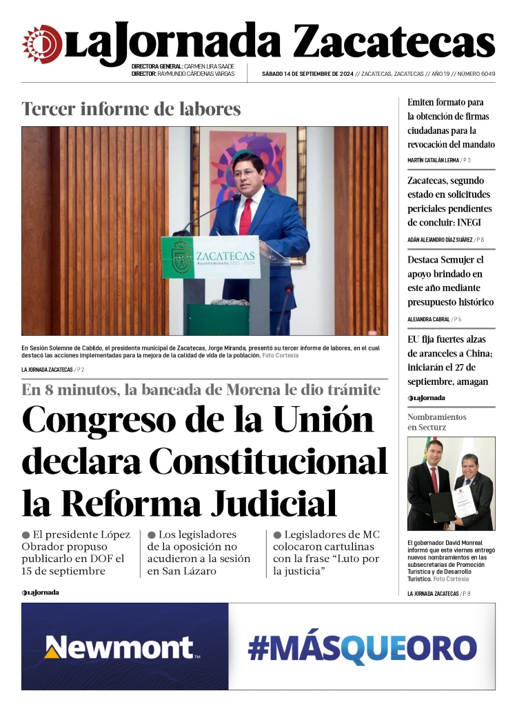 14 de Septiembre de 2024 – Tercer informe de labores