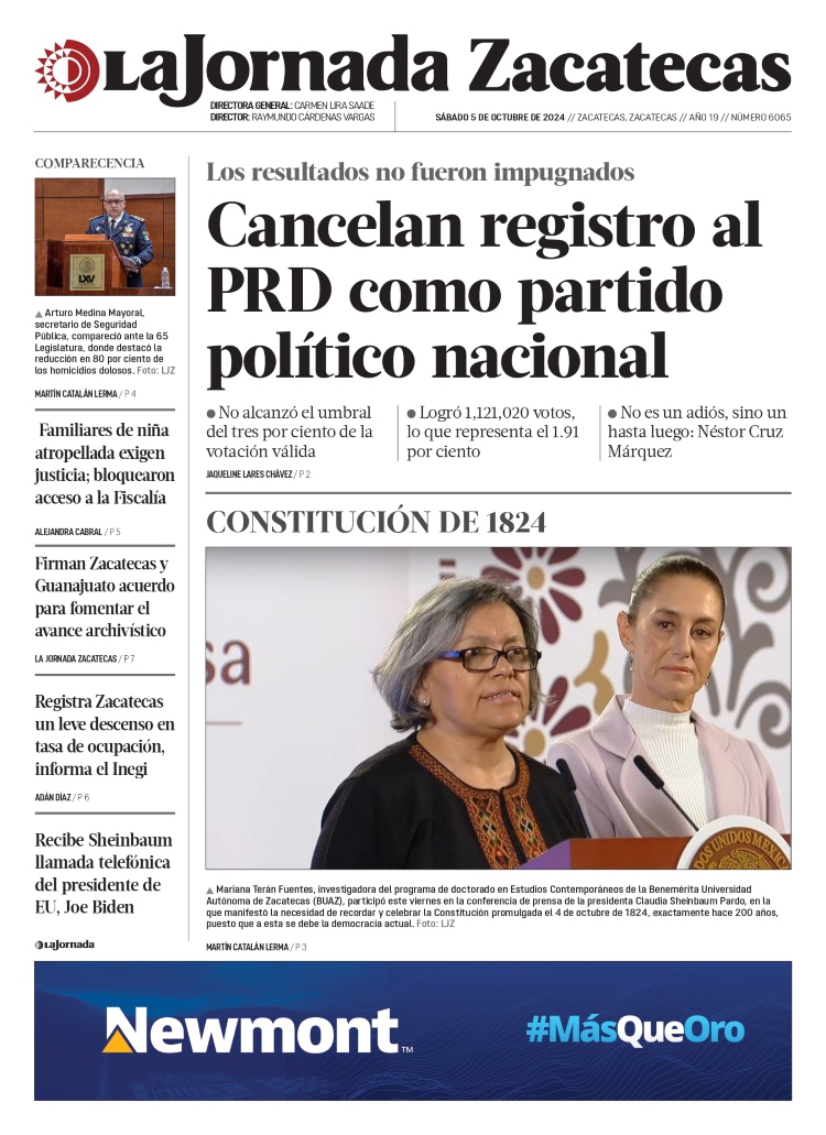 05 de Octubre de 2024 – Cancelan registro al PRD como partido político nacional