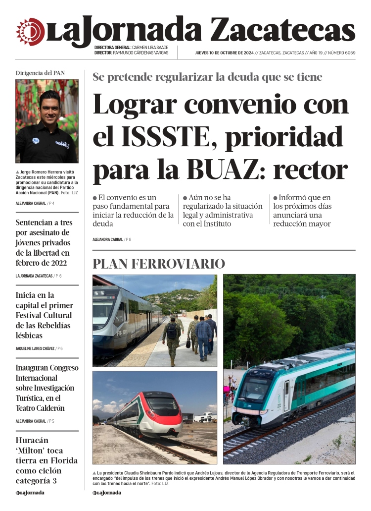 10 de Octubre de 2024 – Lograr convenio con el ISSSTE, prioridad para la BUAZ: rector