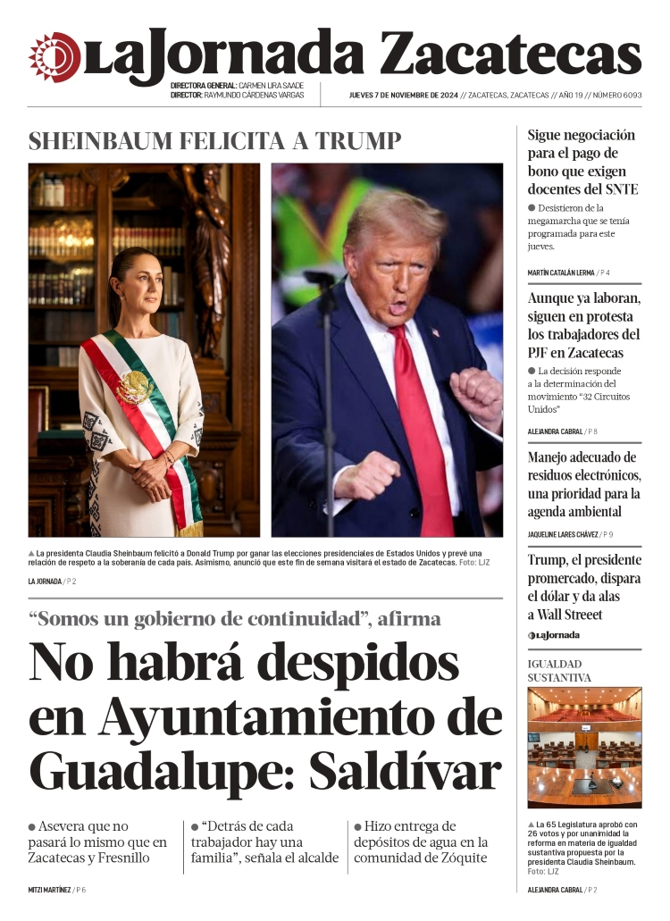 07 de Noviembre de 2024 – No habrá despidos en Ayuntamiento de Guadalupe: Saldívar