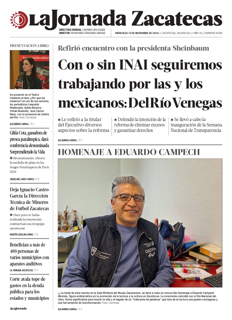 13 de Noviembre de 2024 – Con o sin INAI seguiremos trabajando por las y los mexicanos: DelRíoVenegas