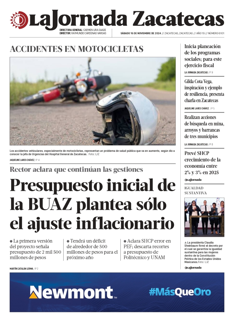 16 de Noviembre de 2024 – Presupuesto inicial de la BUAZ plantea sólo el ajuste inflacionario