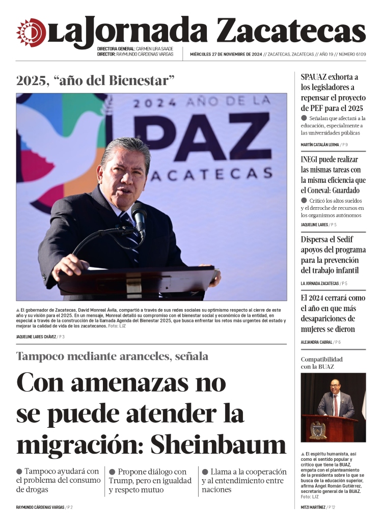 27 de Noviembre de 2024 – Con amenazas no se puede atender la migración: Sheinbaum