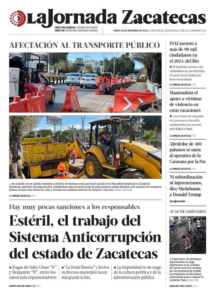 23 de Diciembre de 2024 – Estéril, el trabajo del Sistema Anticorrupción del estado de Zacatecas