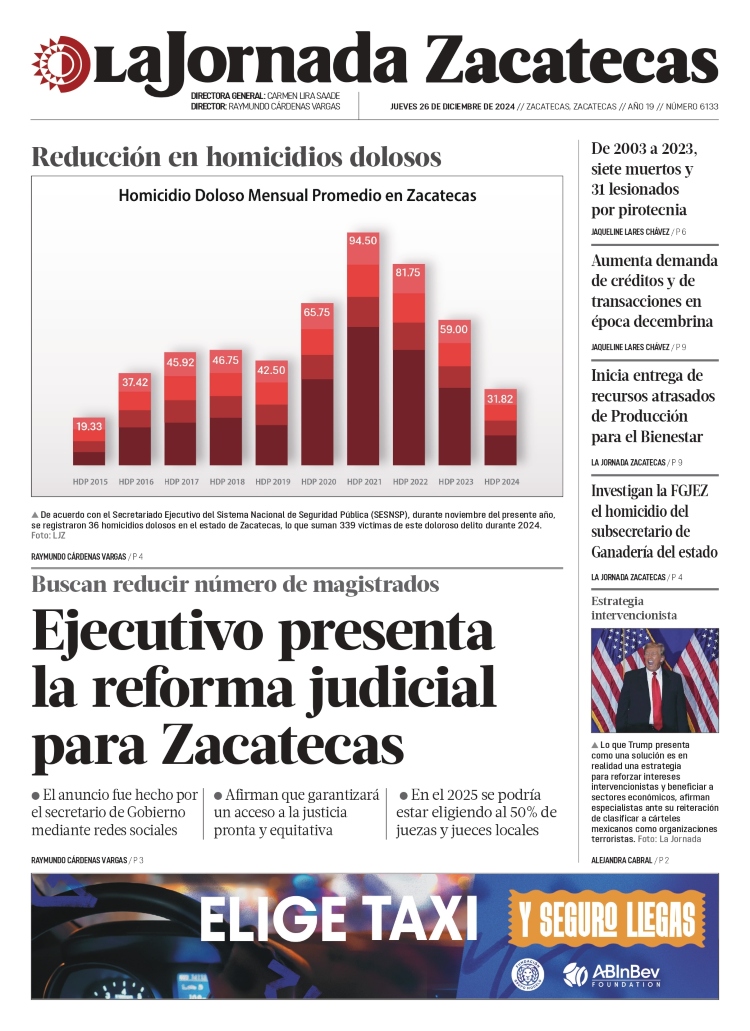 26 de Diciembre de 2024 – Ejecutivo presenta la reforma judicial para Zacatecas