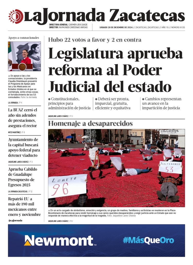 28 de Diciembre de 2024 – Legislatura aprueba reforma al Poder Judicial del estado
