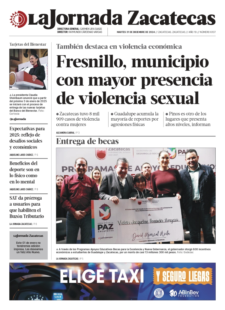 31 de Diciembre de 2024 – Fresnillo, municipio con mayor presencia de violencia sexual