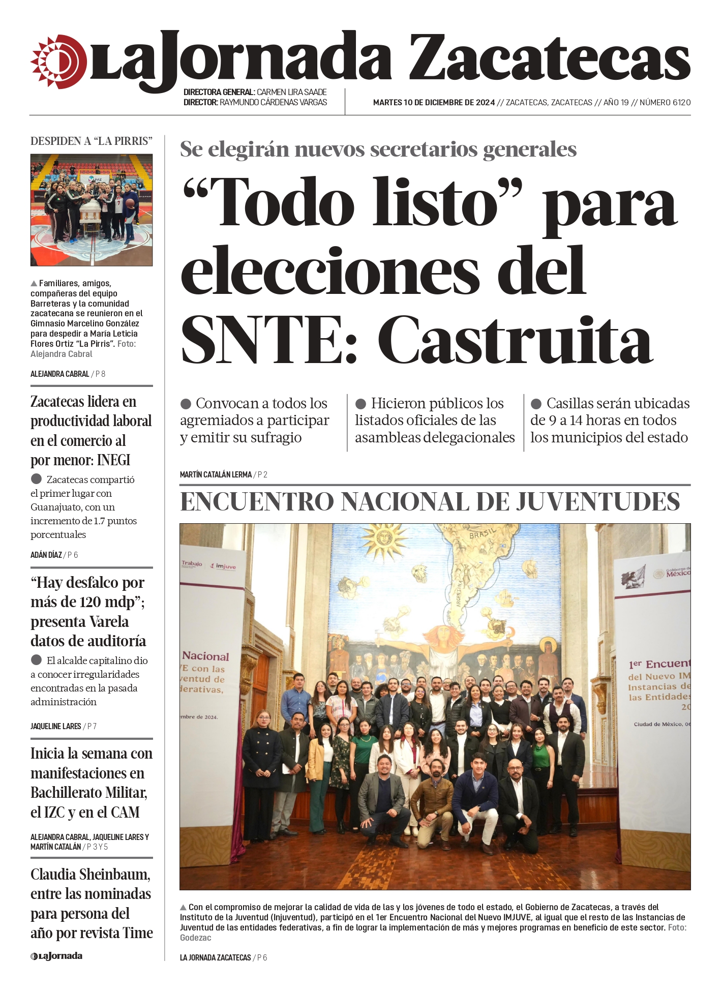 10 de Diciembre de 2024 – “Todo listo” para elecciones del SNTE: Castruita