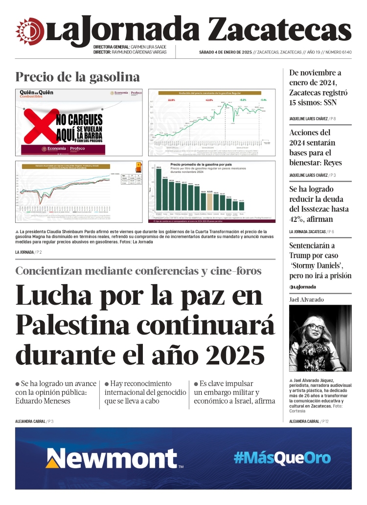 04 de Enero de 2025 – Lucha por la paz en Palestina continuará durante el año 2025