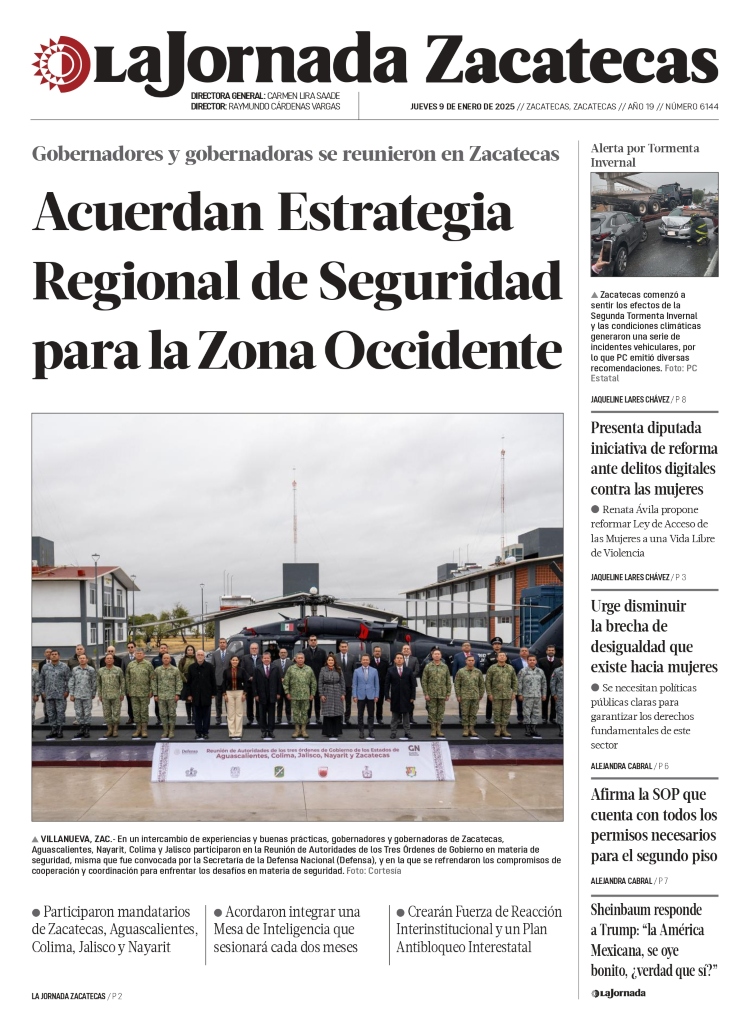 09 de Enero de 2025 – Acuerdan Estrategia Regional de Seguridad para la Zona Occidente