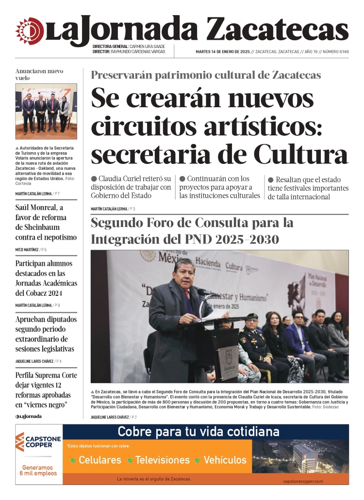 14 de Enero de 2025 – Se crearán nuevos circuitos artísticos: secretaria de Cultura