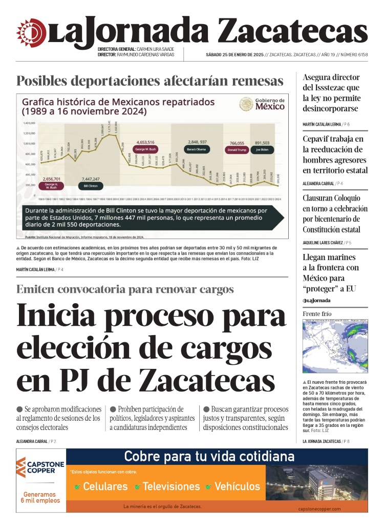 25 de Enero de 2025 – Inicia proceso para elección de cargos en PJ de Zacatecas