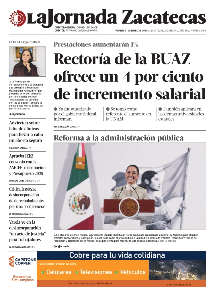 31 de Enero de 2025 – Rectoría de la BUAZ ofrece un 4 por ciento de incremento salarial
