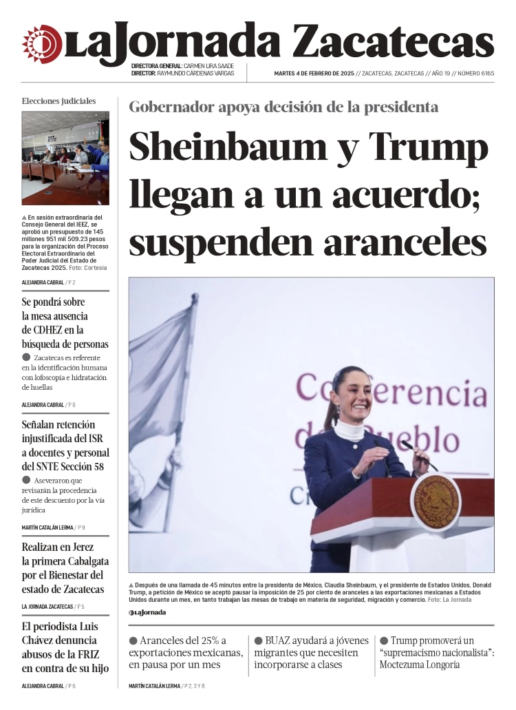 04 de Febrero de 2025 – Sheinbaum y Trump llegan a un acuerdo; suspenden aranceles