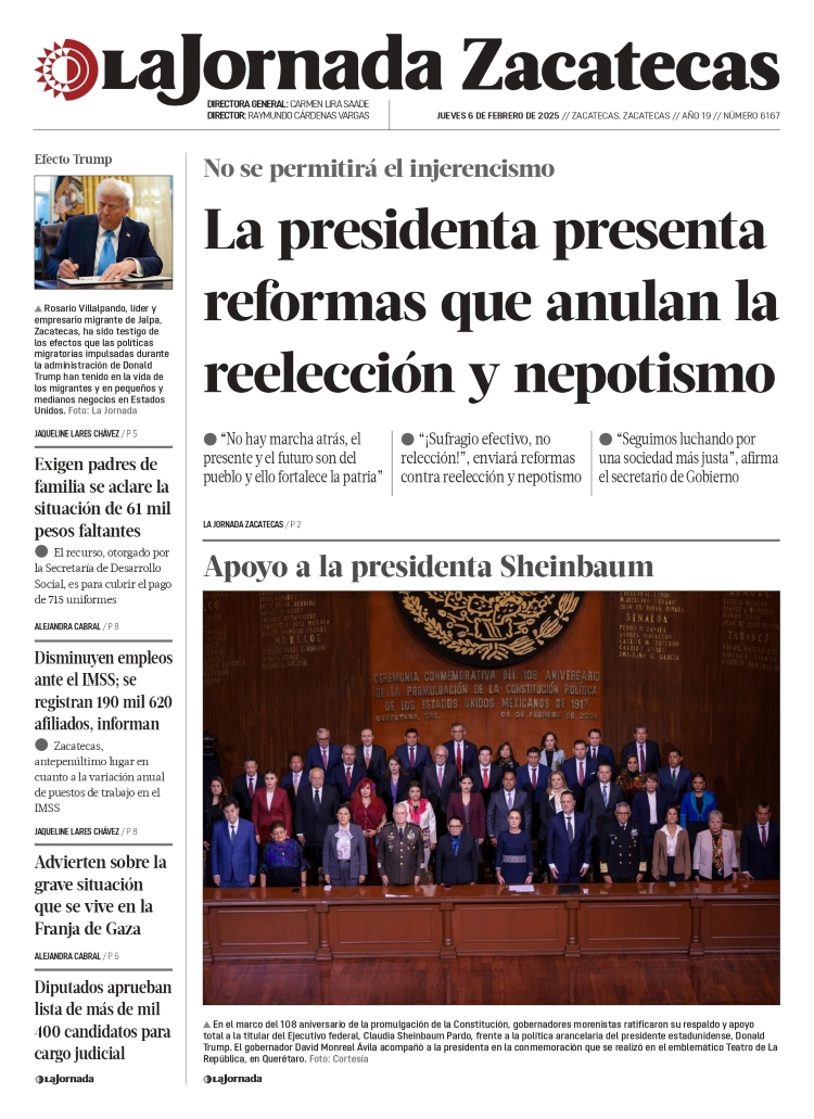 06 de Febrero de 2025 – La presidenta presenta reformas que anulan la reelección y nepotismo