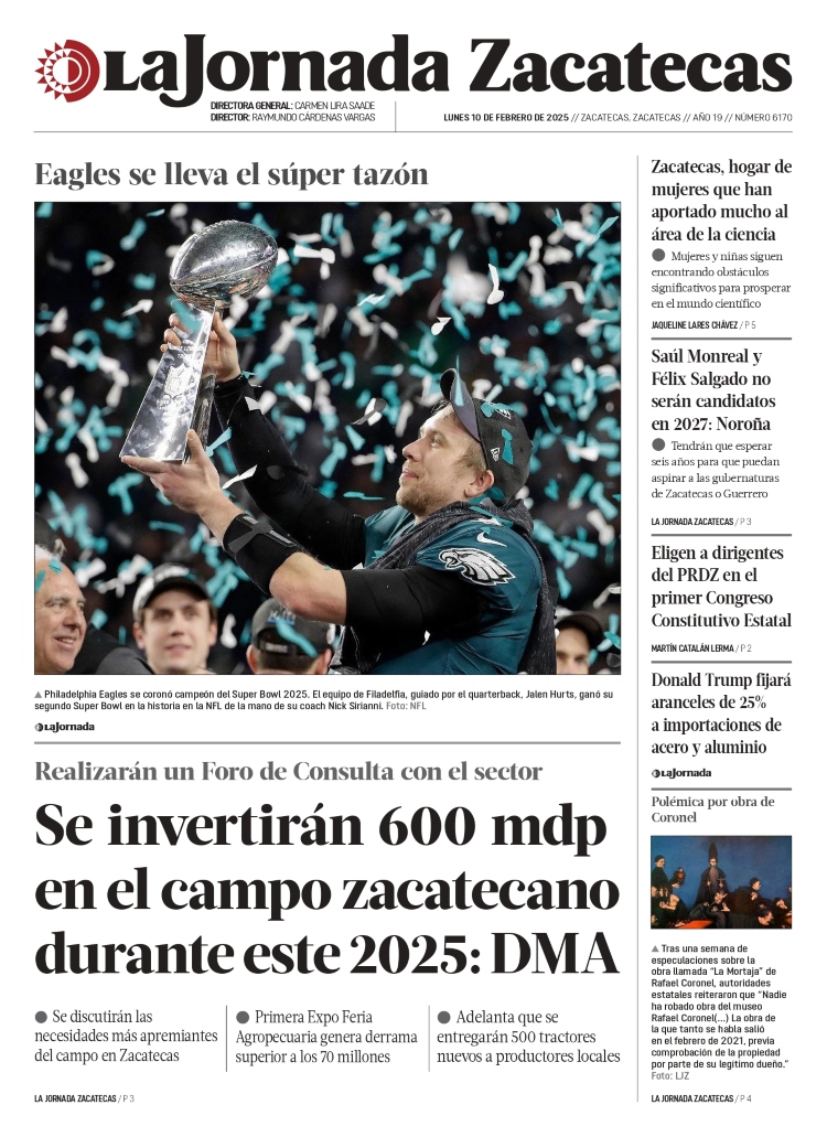10 de Febrero de 2025 – Se invertirán 600 mdp en el campo zacatecano durante este 2025: DMA