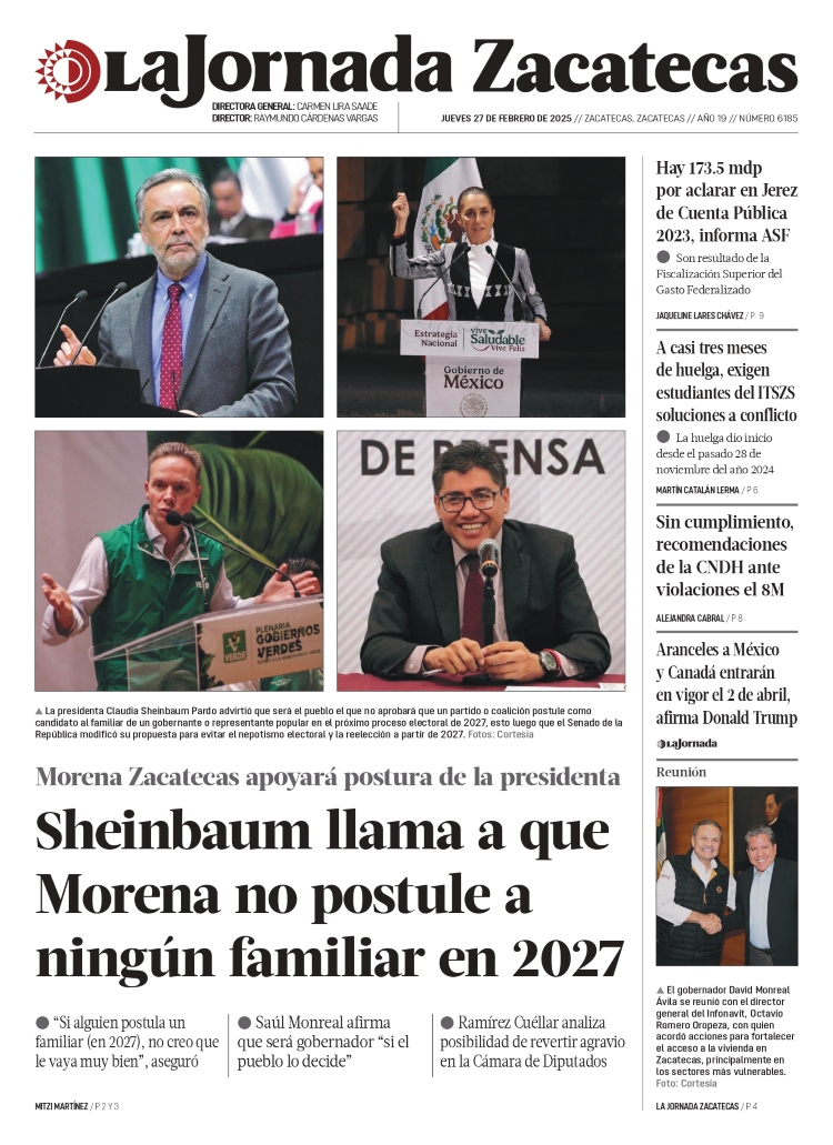 27 de Febrero de 2025 – Sheinbaum llama a que Morena no postule a ningún familiar en 2027