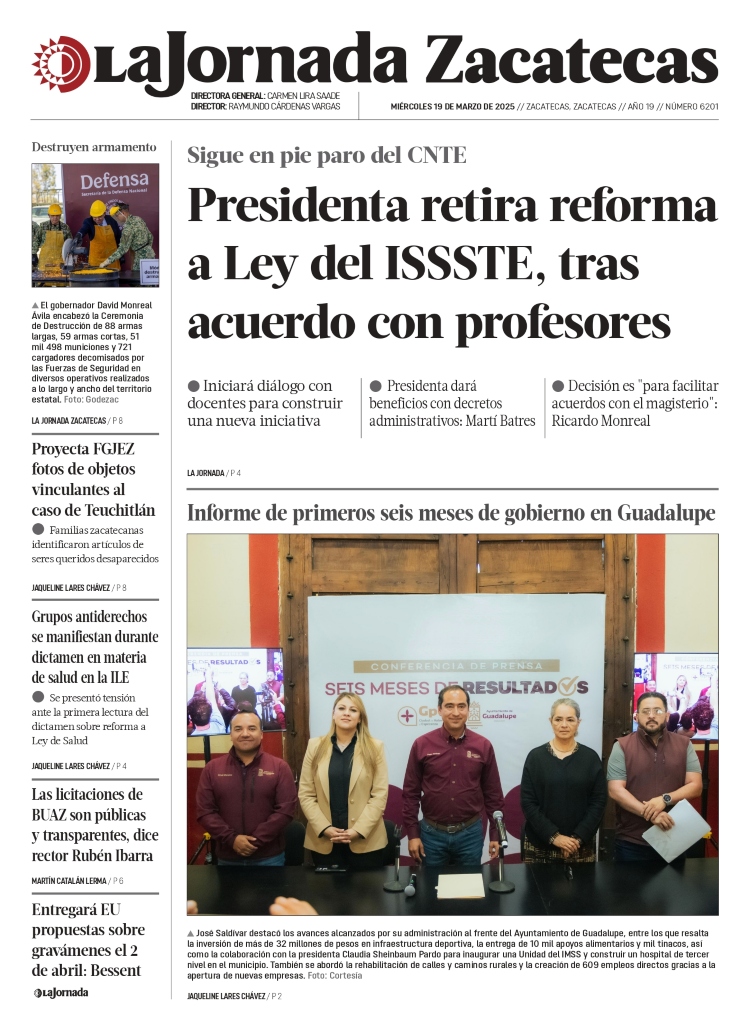 19 de Marzo de 2025 – Presidenta retira reforma a Ley del ISSSTE, tras acuerdo con profesores