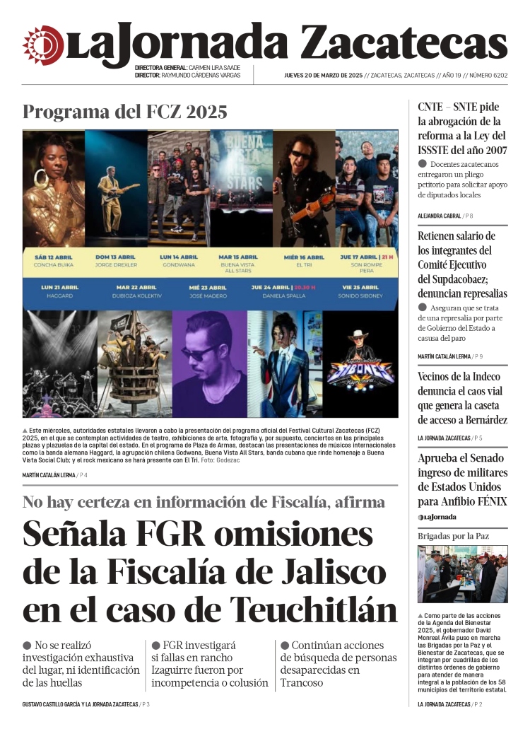 20 de Marzo de 2025 – Señala FGR omisiones de la Fiscalía de Jalisco en el caso de Teuchitlán