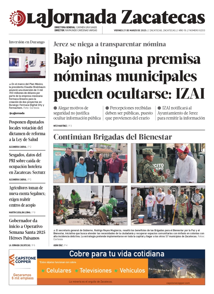 21 de Marzo de 2025 – Bajo ninguna premisa nóminas municipales pueden ocultarse: IZAI