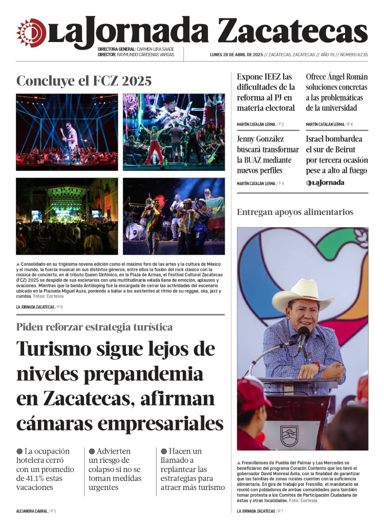 28 de Abril de 2025 – Turismo sigue lejos de niveles prepandemia en Zacatecas, afirman cámaras empresariales