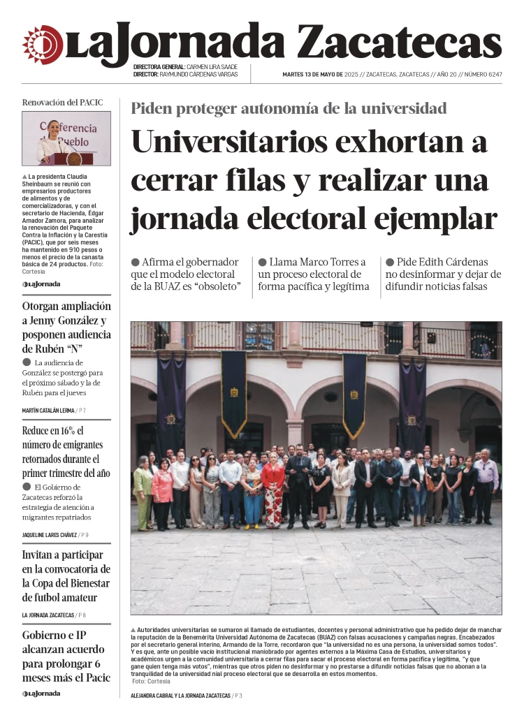 13 de Mayo de 2025 – Universitarios exhortan a cerrar filas y realizar una jornada electoral ejemplar