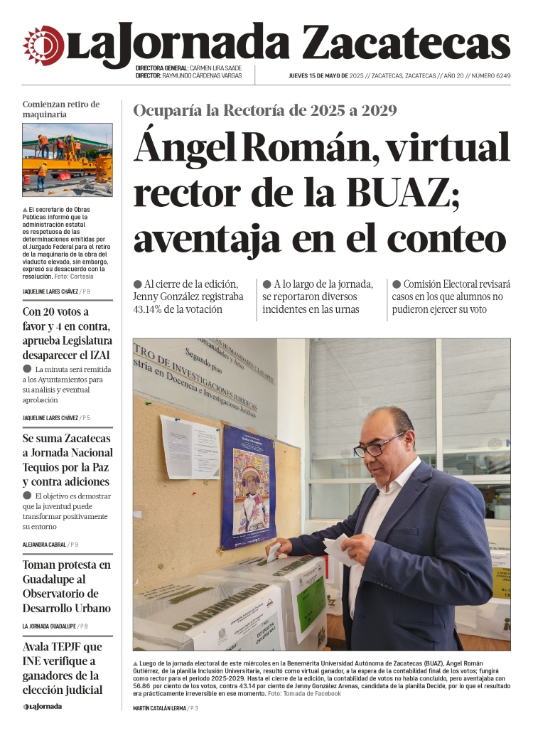 15 de Mayo de 2025 – Ángel Román, virtual rector de la BUAZ con más del 60% de votos