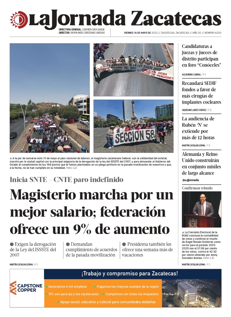 16 de Mayo de 2025 – Magisterio marcha por un mejor salario; federación ofrece un 9% de aumento