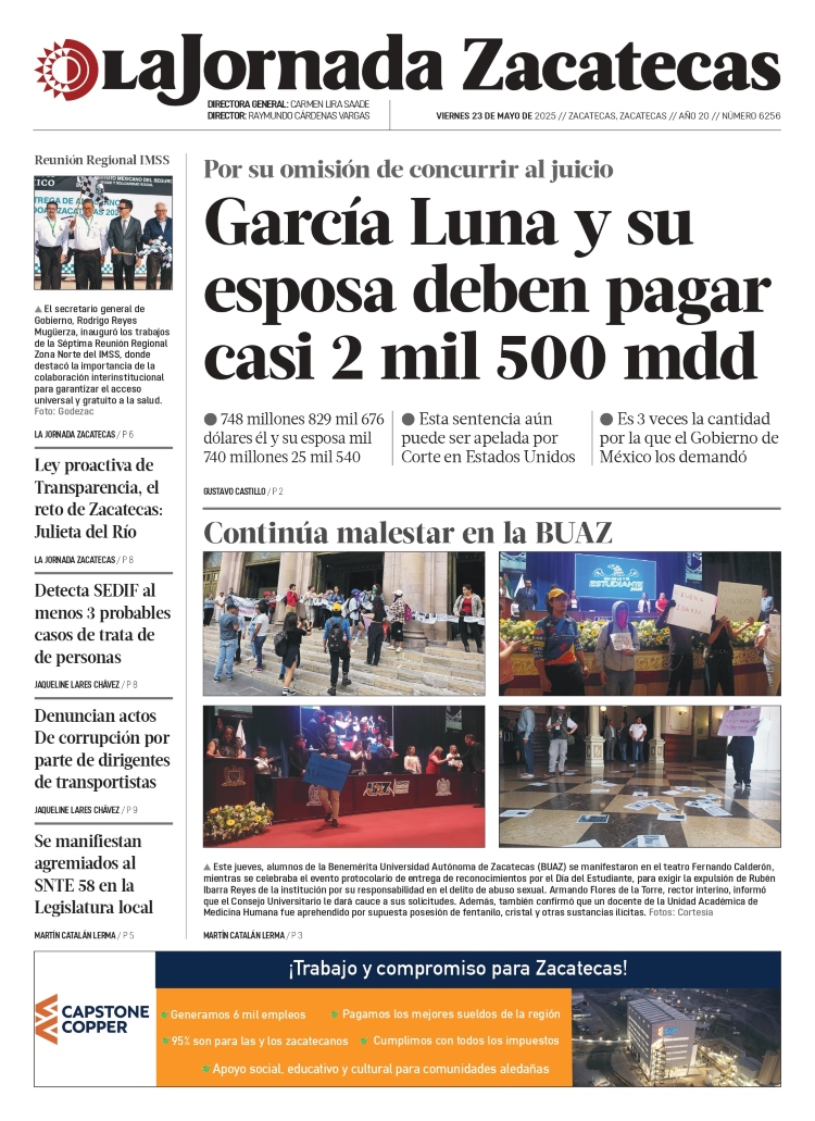 23 de Mayo de 2025 – García Luna y su esposa deben pagar casi 2 mil 500 mdd