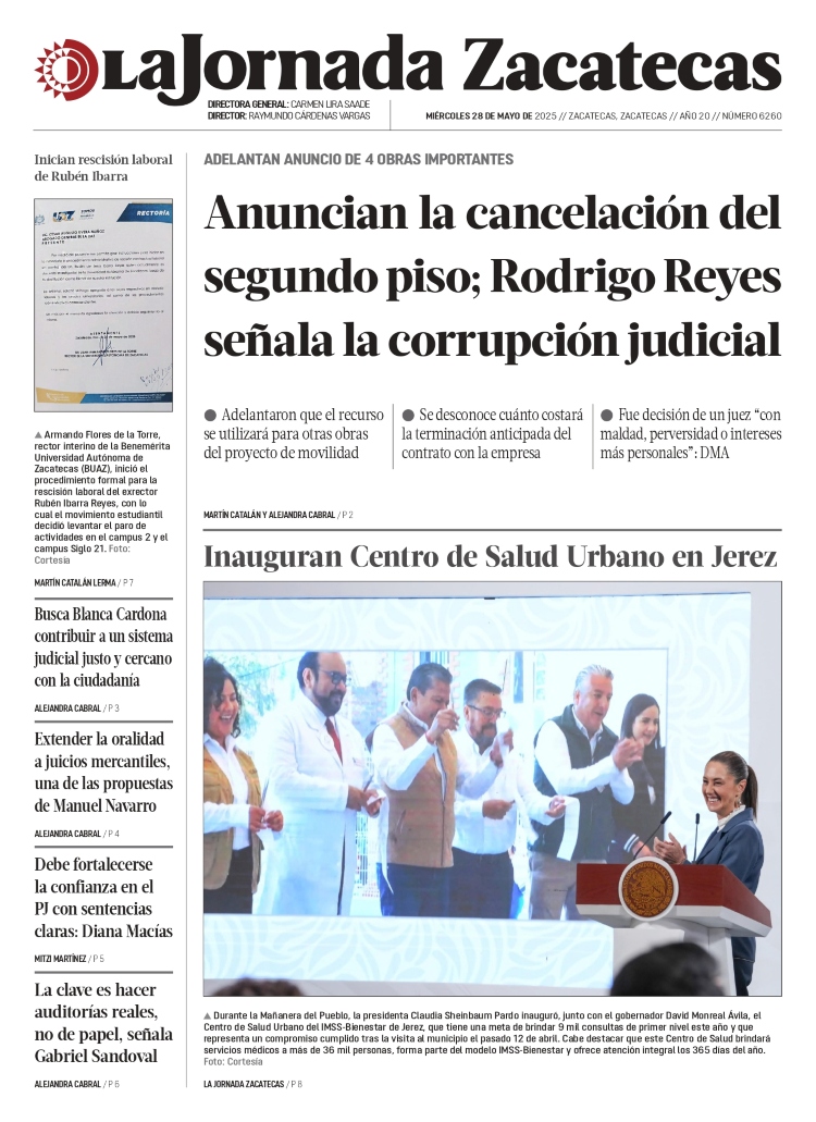28 de Mayo de 2025 – Anuncian la cancelación del segundo piso; Rodrigo Reyes señala la corrupción judicial
