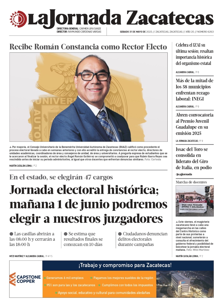 31 de Mayo de 2025 – Jornada electoral histórica; mañana 1 de junio podremos elegir a nuestros juzgadores